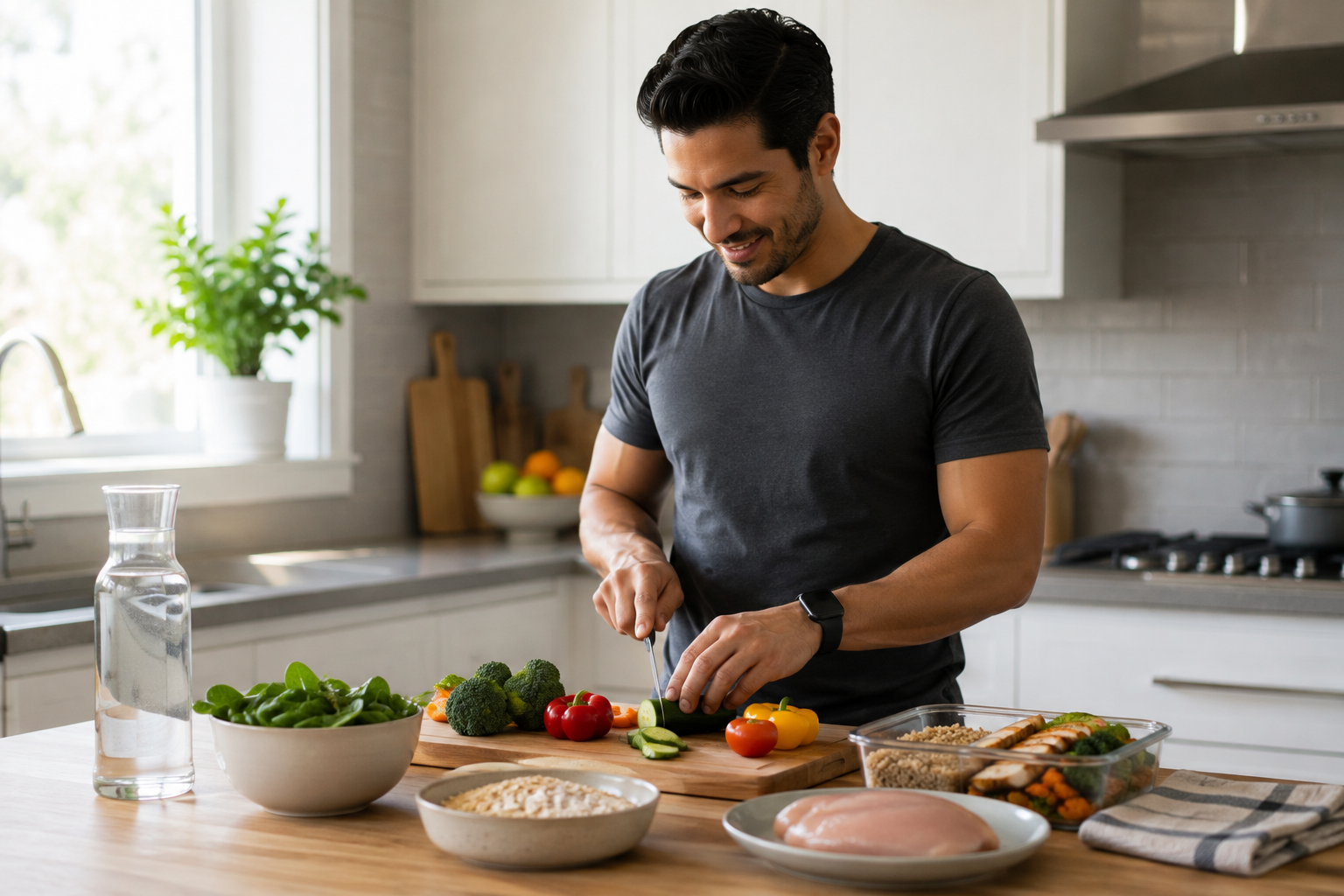 Modern Kitchen Vegetable Prep