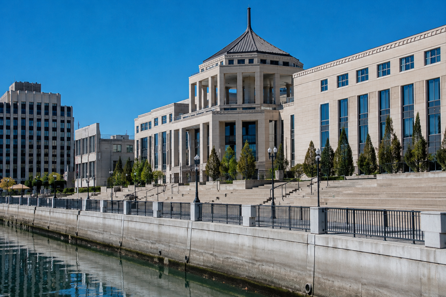 Waterfront Reflections of Modern Architecture